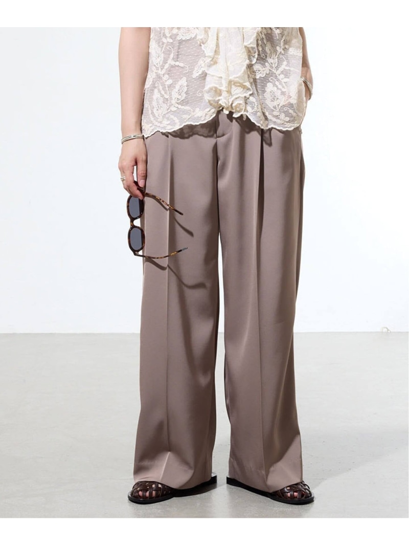 【SALE／30%OFF】《一部カラー店舗限定》ライトツイルセミワイドパンツ IENA イエナ パンツ その他のパンツ ブラック レッド ベージュ【RBA_E】【送料無料】[ Fashion]｜IENA