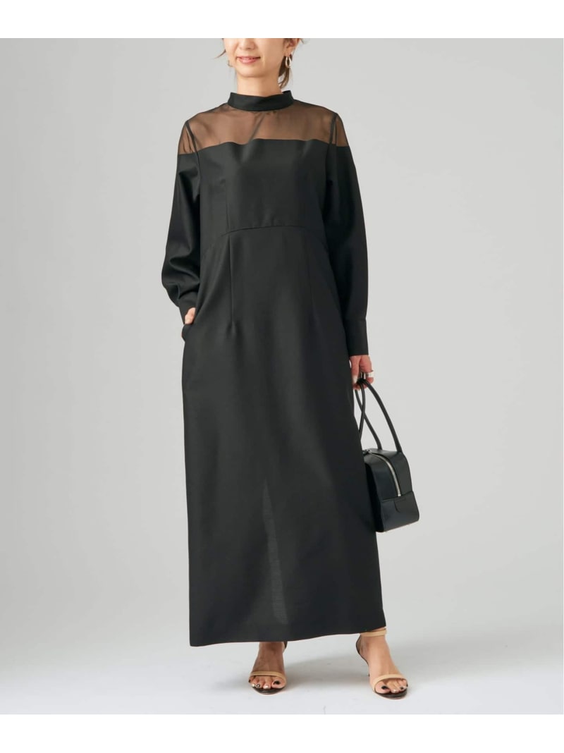 シルクウールワンピース VERMEIL par iena ヴェルメイユ パー イエナ ワンピース・ドレス ワンピース ブラック【送料無料】[ Fashion]