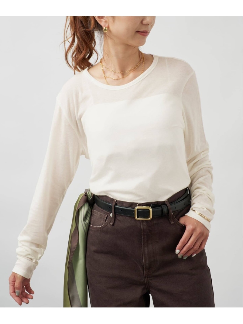 《予約》シルク混シアーロングスリーブ VERMEIL par iena ヴェルメイユ パー イエナ トップス カットソー・Tシャツ ホワイト イエロー ピンク グレー【先行予約】*【送料無料】[ Fashion]｜IENA