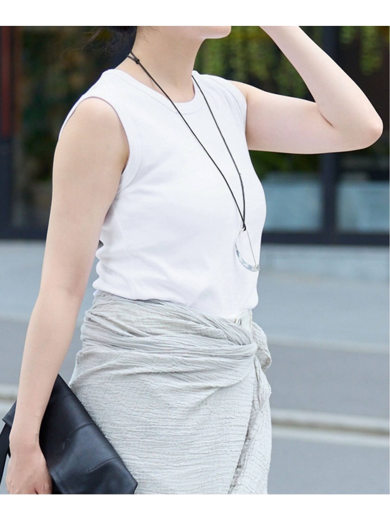 オーガニックフライスノースリーブ IENA イエナ トップス ノースリーブ・貯蔵タンクいの一番 赤銅色 白いこと 黒いこと【貨物輸送無料】[ Fashion]