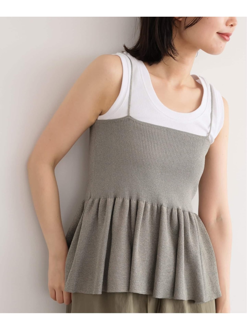《シリーズあり/追加》ファンタジアパールラメニットビスチェ SLOBE IENA スローブ イエナ トップス キャミソール ブラック グレー【送料無料】[ Fashion]｜IENA