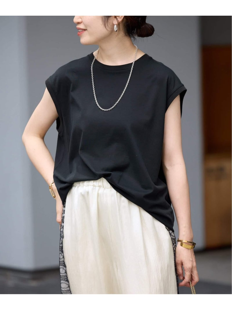 《予約》ディオラマ クルーネック フレンチ Tシャツ VERMEIL par iena ヴェルメイユ パー イエナ トップス カットソー・Tシャツ ホワイト ブラック【先行予約】*【送料無料】[ Fashion]