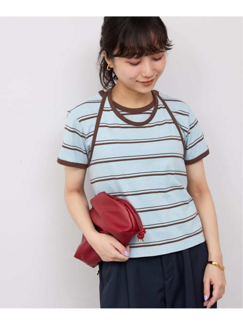 《2枚セット》ホルターネックボーダーTセット SLOBE IENA スローブ イエナ トップス カットソー・Tシャツ グレー ブルー【送料無料】[ Fashion]