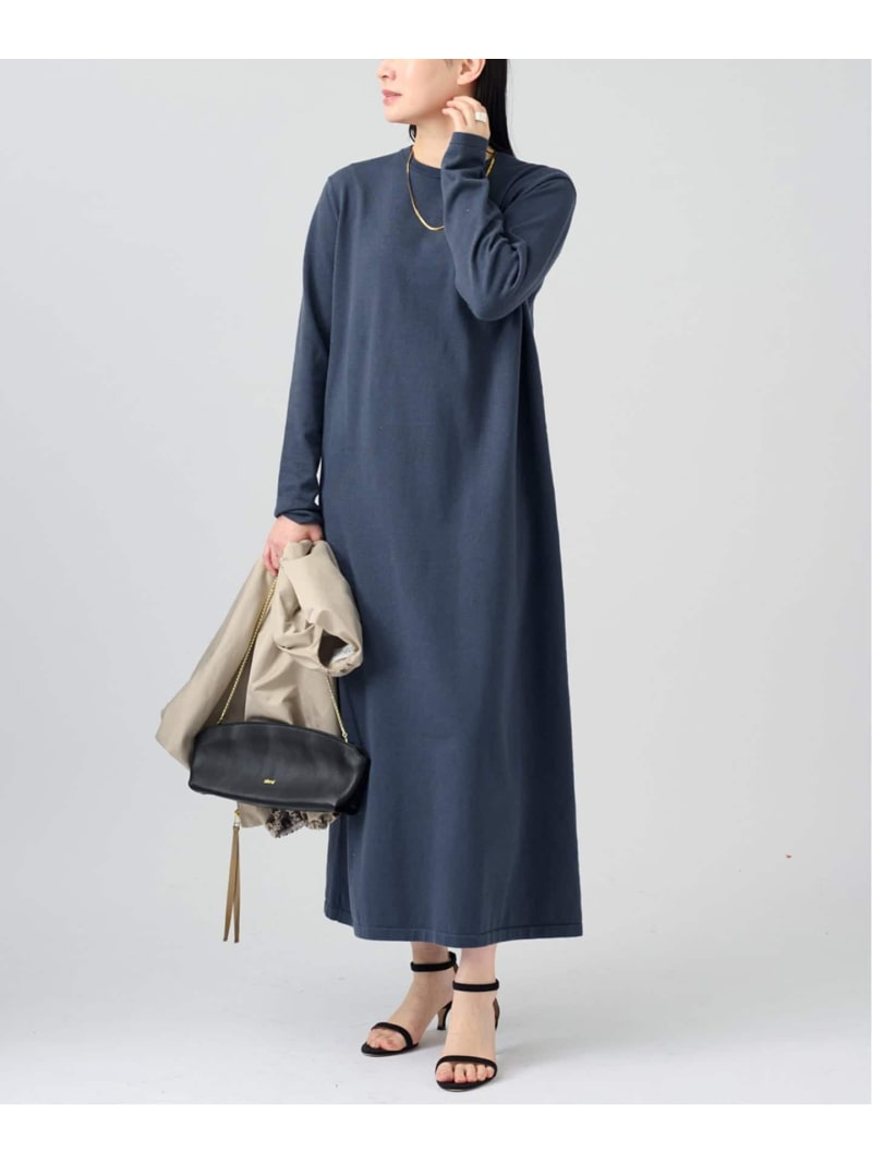 ニットコクーンロングワンピース VERMEIL par iena ヴェルメイユ パー イエナ ワンピース・ドレス その他のワンピース・ドレス ベージュ ネイビー【送料無料】[ Fashion]