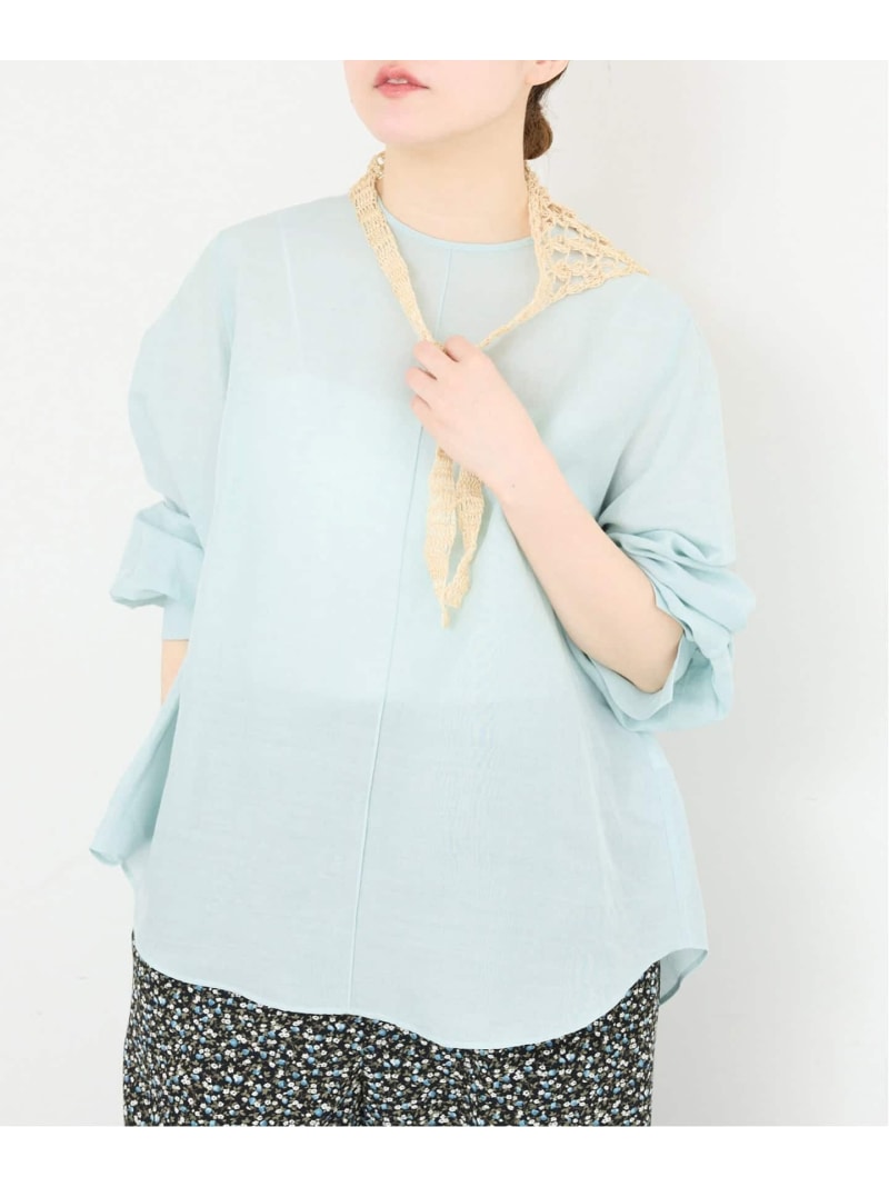《新色/WEB限定/追加予約3》ラミーリヨセルノーカラーブラウス IENA イエナ トップス シャツ・ブラウス グリーン ホワイト【先行予約】*【送料無料】[ Fashion]