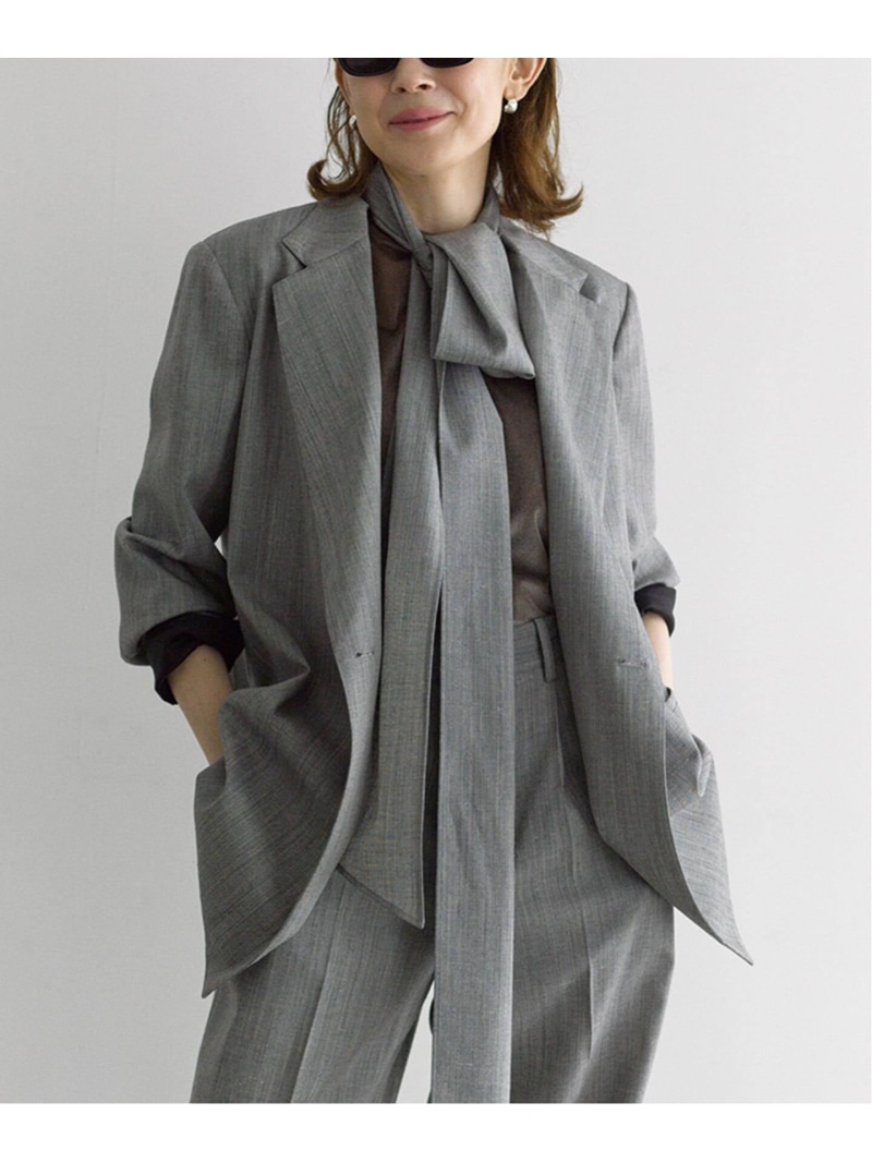 《取っておく》ネップツイルベルティドジャケット VERMEIL par iena ヴェルメイユ 基準打数 イエナ ジャケット・アウター 余分の物のジャケット・アウター 薄墨色【先んずる取っておく】*【貨物輸送無料】[ Fashion]