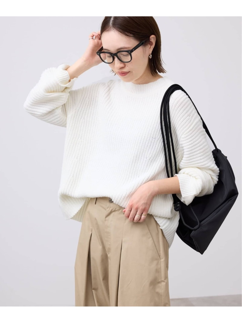 バルキーコットンプルオーバー SLOBE IENA スローブ イエナ トップス ニット ピンク ホワイト ネイビー【送料無料】[ Fashion]