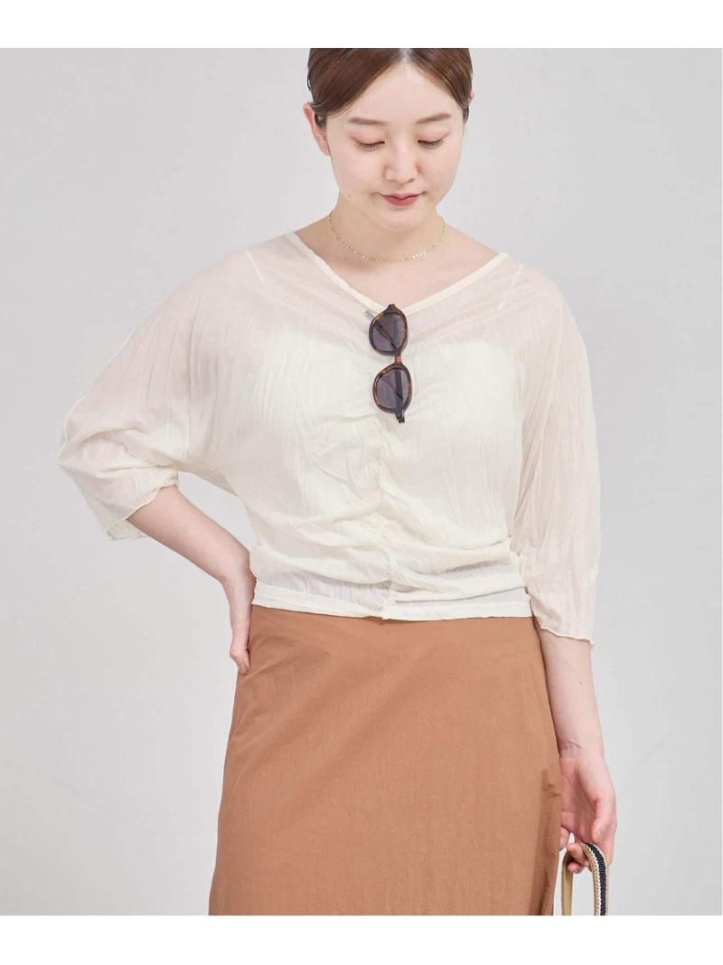 【SALE／30%OFF】5-knot/ファイブノット CRINKLE-FIN KNOT TOPS ブラウス 5KIE-CRCL-0003 IENA イエナ トップス シャツ・ブラウス ブラウン ブラック ベージュ【RBA_E】【送料無料】[ Fashion]｜IENA