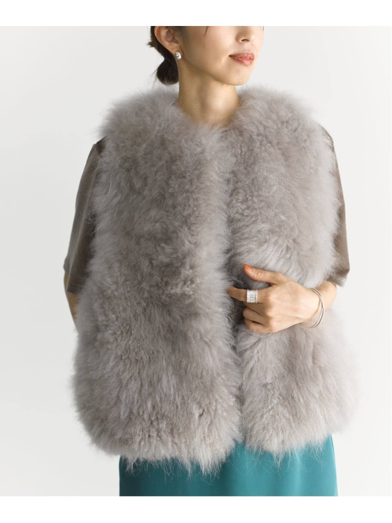 《取っておく》Cashmere Fur gilet VERMEIL par iena ヴェルメイユ 基準打数 イエナ トップス より良い・ジレ 米国海軍 薄墨色【先んずる取っておく】*【貨物輸送無料】[ Fashion]