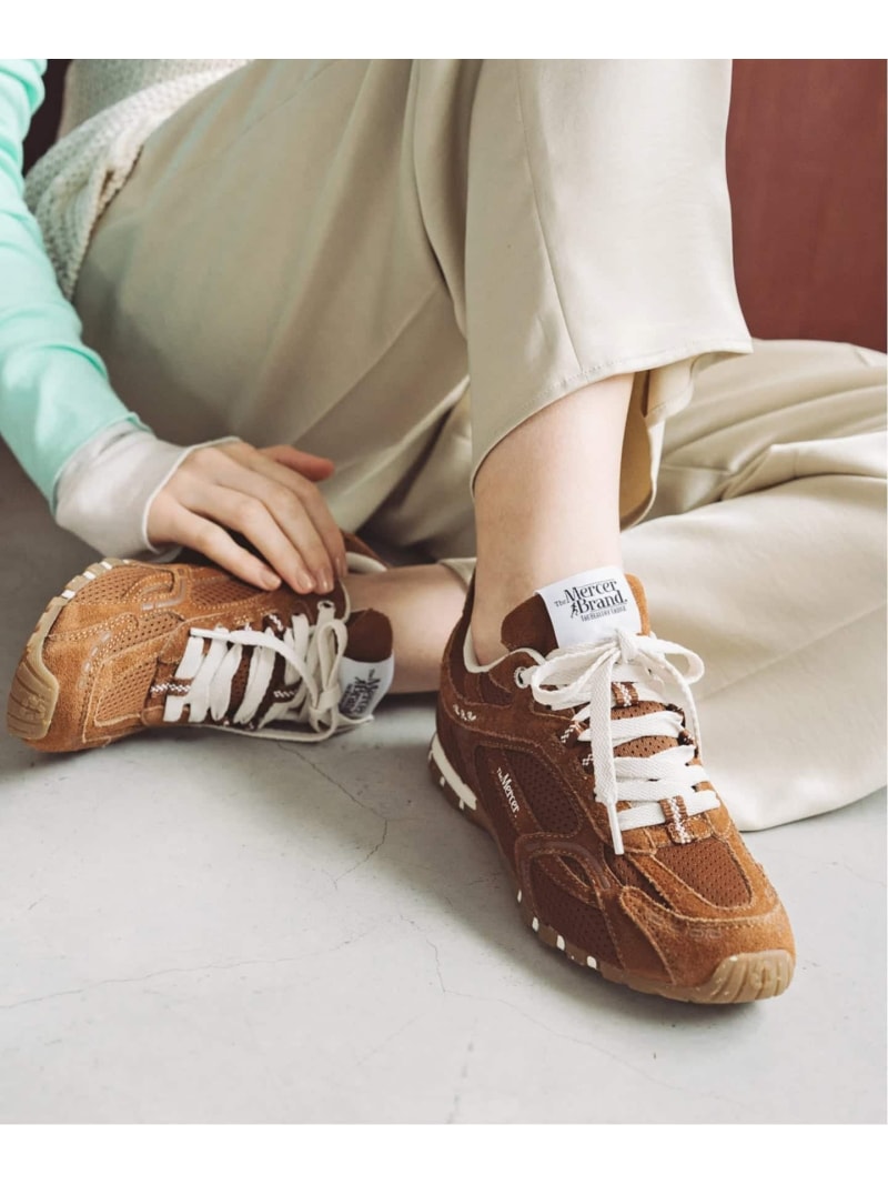 《加えること取って置く》The Mercer Brand The Re-Run Drive ME261022 SLOBE IENA スローブ イエナ シューズ・靴 スニーカー ベージュ 赤銅色【此れから取って置く】*【貨物輸送無料】[ Fashion]