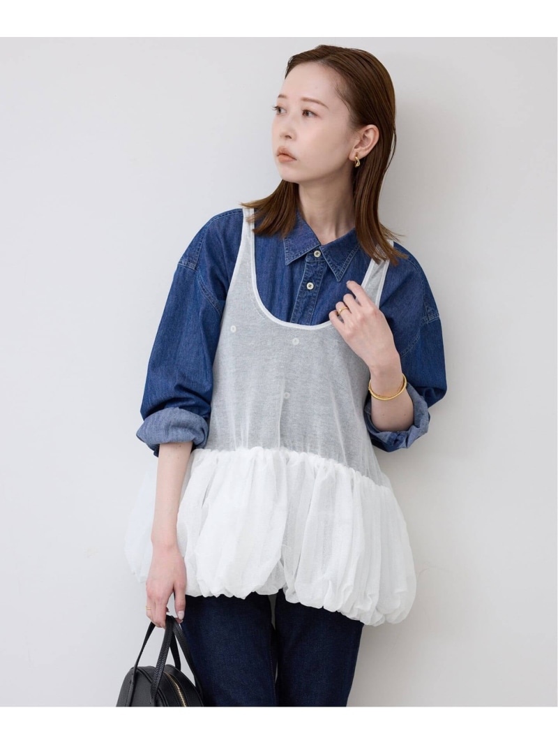 バルーンタンクトップ SLOBE IENA スローブ イエナ トップス ニット ホワイト ブラック【送料無料】[ Fashion]