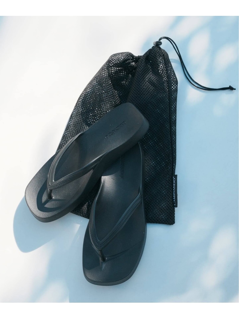 《予約》CAMINANDO カミナンド Flip Flap Sandals for Extralig 0 VERMEIL par iena ヴェルメイユ パー イエナ シューズ・靴 サンダル ブラック ベージュ【先行予約】*【送料無料】[ Fashion]