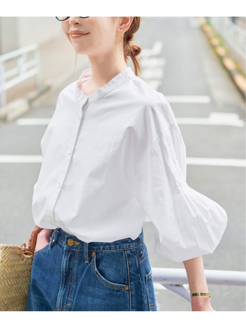 《WEB限定/追加》ピンタックバルーンスリーブブラウス SLOBE IENA スローブ イエナ トップス シャツ・ブラウス グレー ホワイト ブルー【送料無料】[ Fashion]