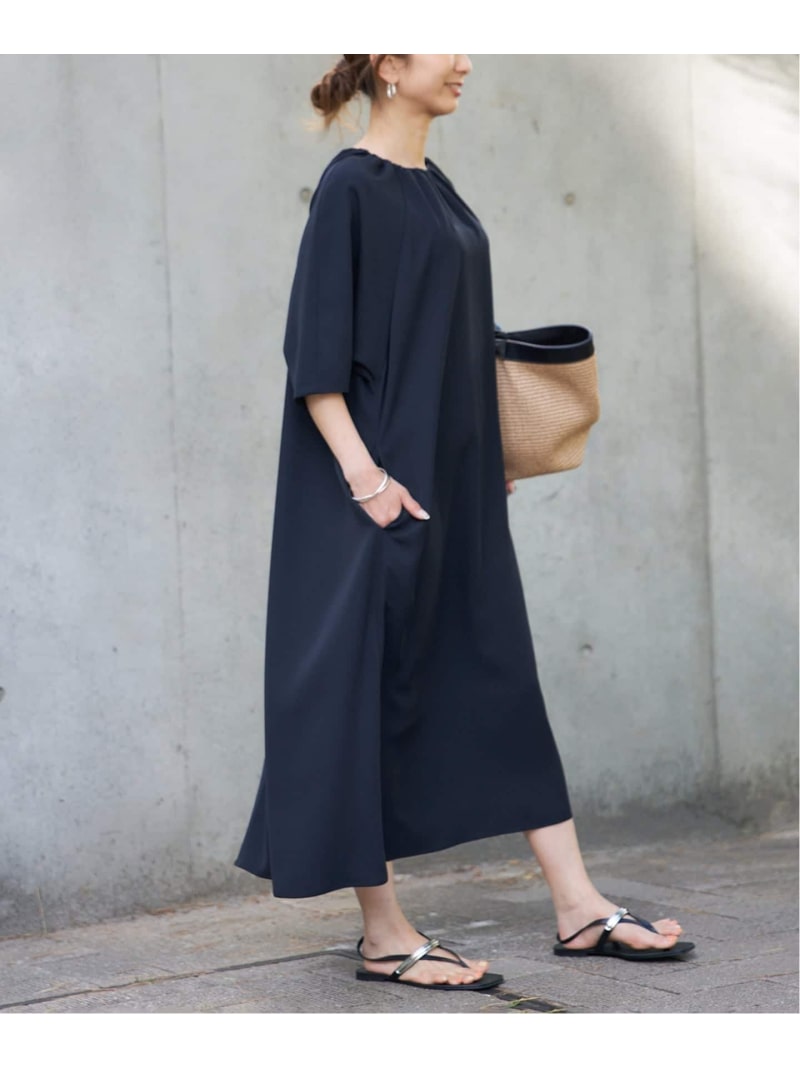 ガルーダドビークロスバルーンワンピース VERMEIL par iena ヴェルメイユ パー イエナ ワンピース・ドレス ワンピース ネイビー ブラック【送料無料】[ Fashion]
