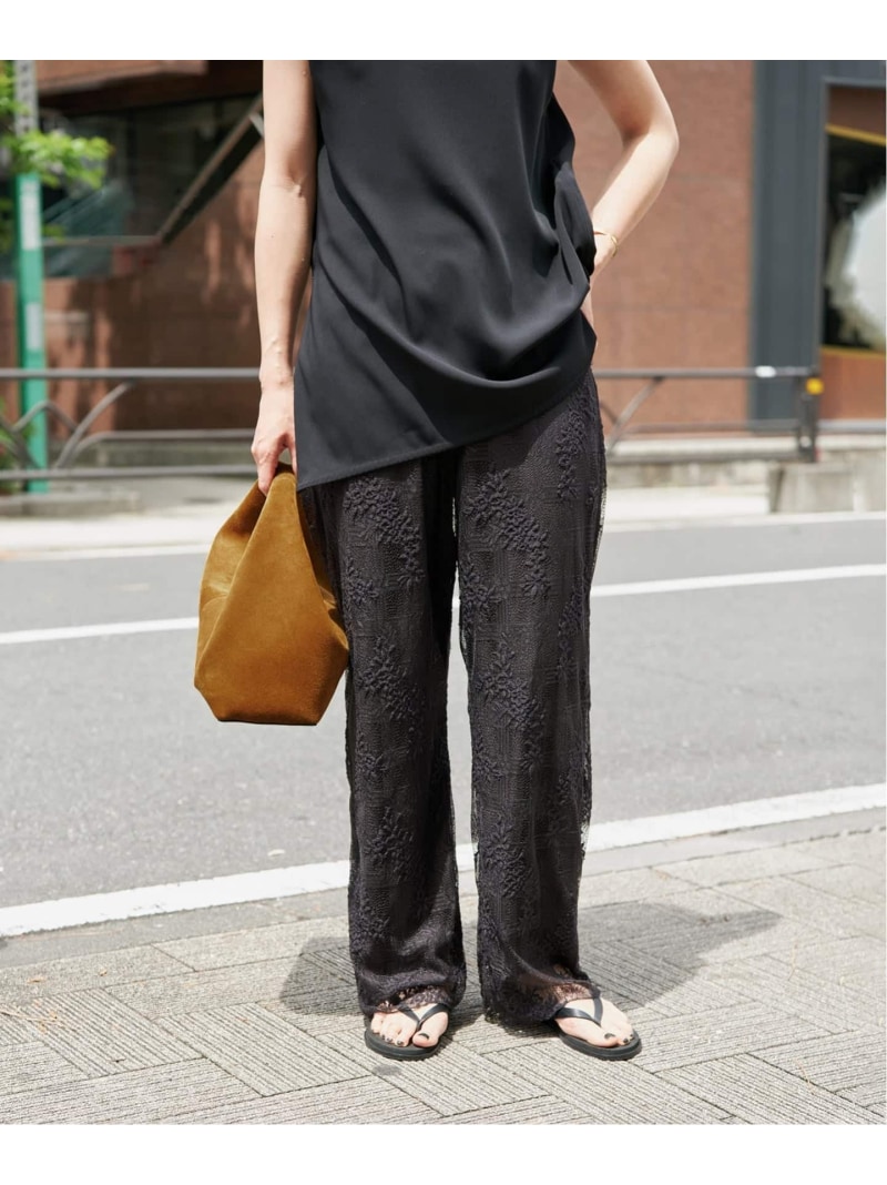 《追加》Soft Lace パンツ VERMEIL par iena ヴェルメイユ パー イエナ パンツ その他のパンツ ブラック【送料無料】[ Fashion]｜IENA