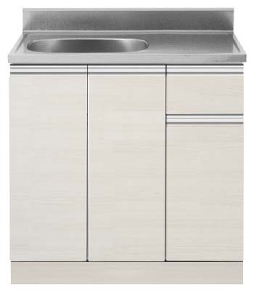 楽天市場】アイオ産業 流し台単体 LW-800 標準鏡面扉スノーホワイト色