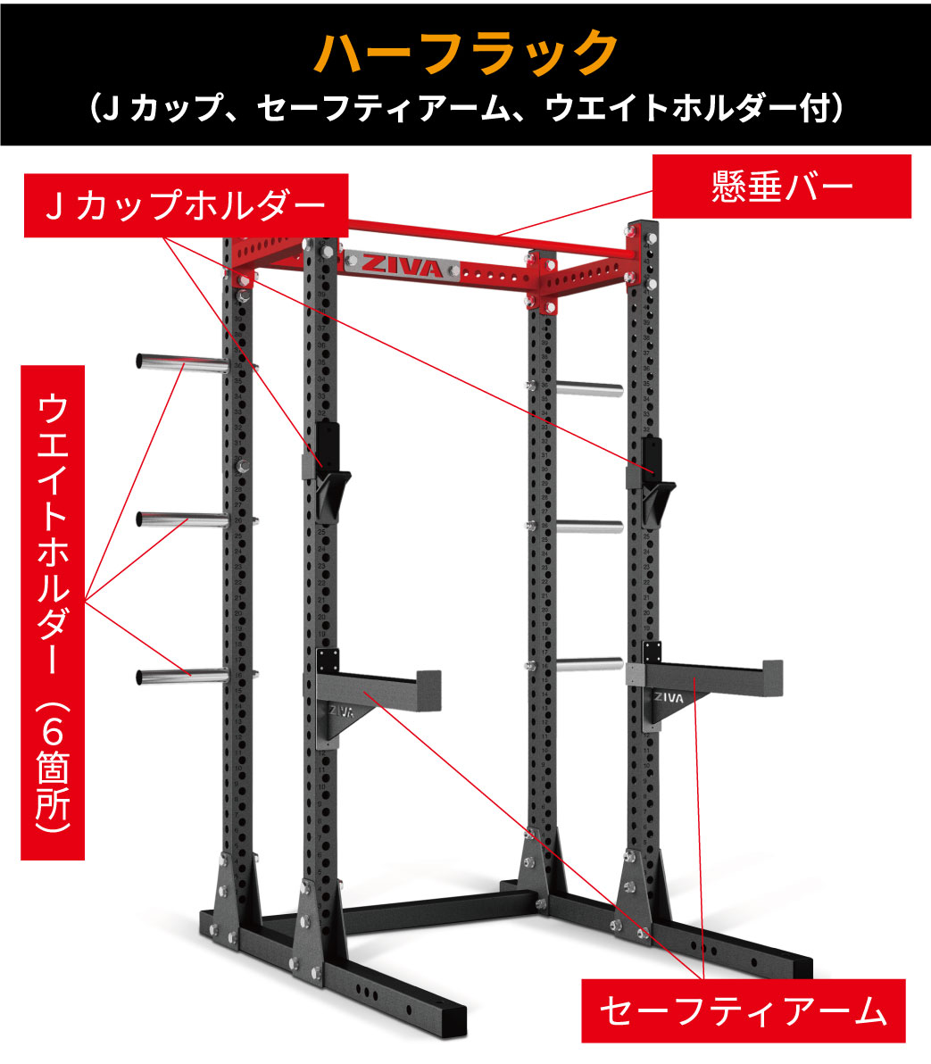 上品な ハーフラック Ziva ジーヴァ ウエイトトレーニング 筋力トレーニング フリーウエイト パワーラック ボックスタイプ ホームジム パワーケージ セーフティアーム 業務用 家庭用 アイフィットネスショップ 在庫処分大特価 Www Fulghum Com