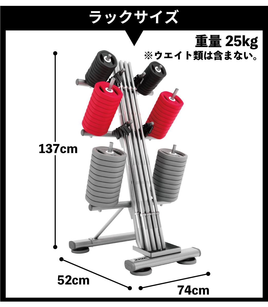 バーベルラック 10セット収納 タテ型ラック バーベルホルダー ウエイト