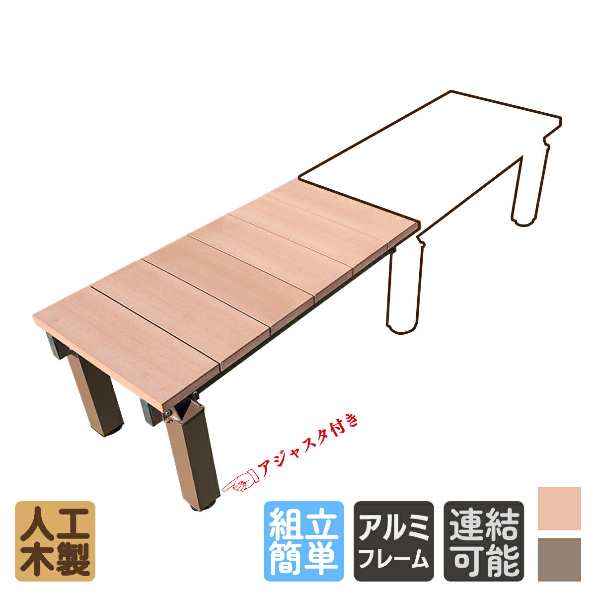 楽天市場】ランキング入賞！ 縁台 人工木 アルミ製 アイウッド縁台