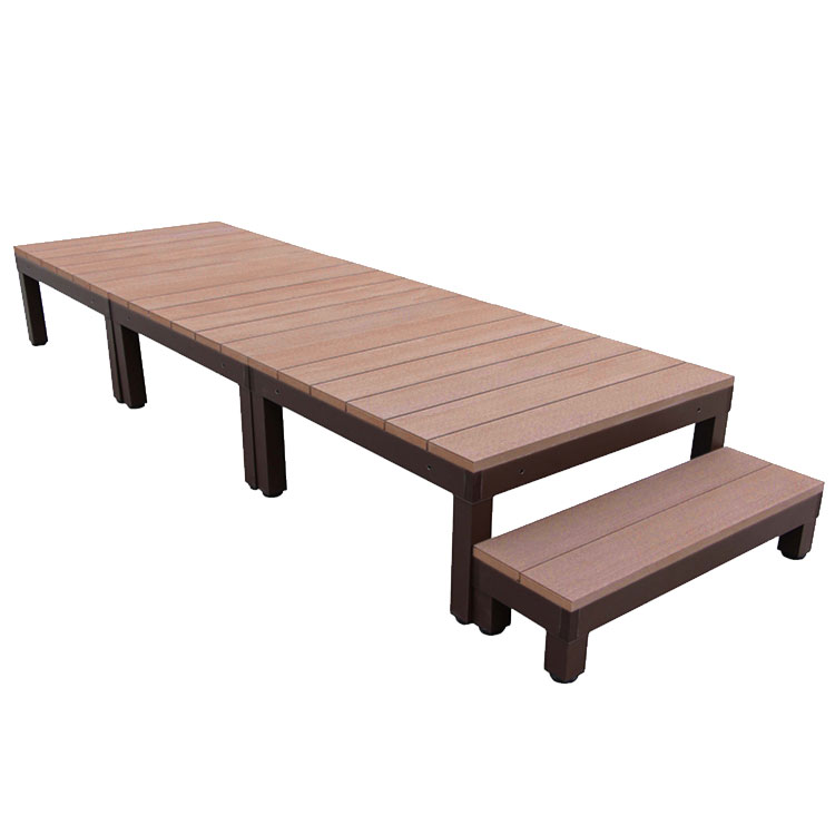 アイウッドデッキplus ステップplusセット ナチュラル 4点セット 0 75坪 アイガーデンオリジナル 人工木 木製デッキ 樹脂木 ウッドデッキ 樹脂 縁台 Igardendiy キット ステップ セット アルミ 掃出し 腐らない 組立式 ガーデンファニチャ 連結 縁側 バルコニー