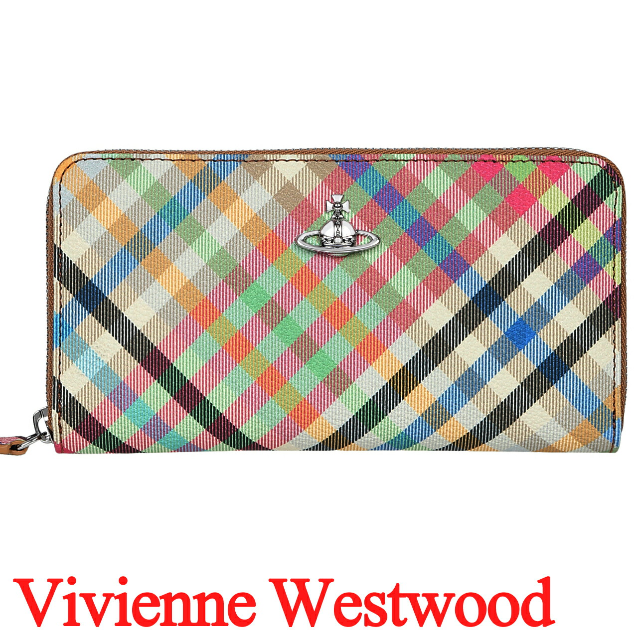 ヴィヴィアンウエストウッド 財布 ラウンドファスナー長財布 レディース Vivienne Westwood ヘザーチェック VW4189 (5106005BW-S001S-O315) 【在庫あり】【2026年春夏モデル】【誕生日 お祝い プレゼント ギフト】