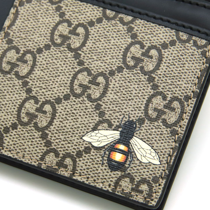 グッチ カードケース Gucci カード入れ パスケース 定期入れ ビー 蜂 Ggスプリームキャンバス ベージュ ブラック メンズ レディース K5t1n 8666 あす楽 送料無料 Mergertraininginstitute Com