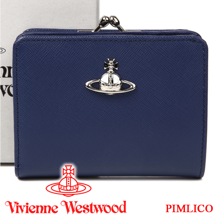 ヴィヴィアンウエストウッド 財布 ヴィヴィアン Vivienne Westwood レディース がま口二つ折り財布 ブルー 51010020 PIMLICO BLUE 19AW 