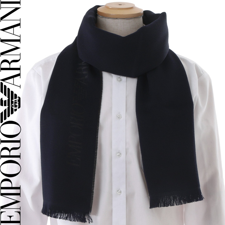 エンポリオアルマーニ マフラー メンズマフラー ストール ギフト Emporio プレゼント Armani メンズ 男性用マフラー ネイビー グレー 誕生日 あす楽 プレゼント 0p307 ギフト 母の日 人気no 1セール商品