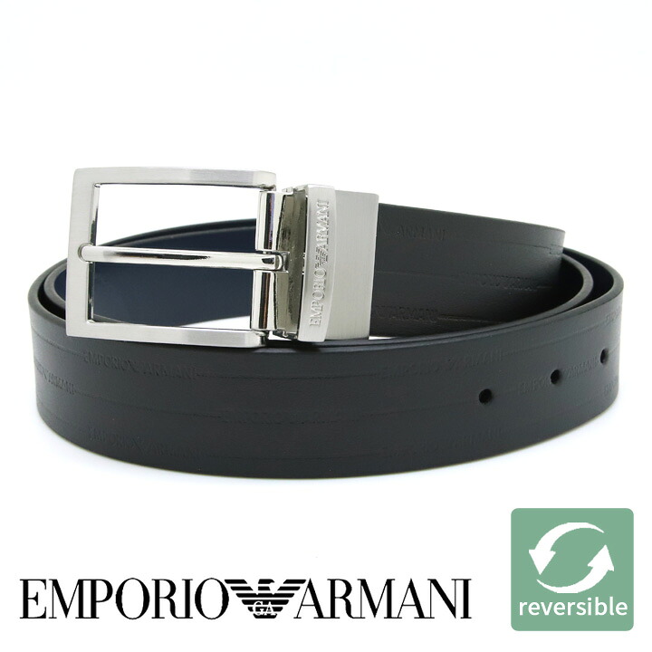 【クーポン配布中】 エンポリオアルマーニ メンズベルト リバーシブル レザー 回転式バックル EMPORIO ARMANI ブランド ベルト メンズ ブラック ネイビー EM001772 AF15136 MC080 【在庫あり】 【誕生日 お祝い プレゼント ギフト】｜時計・ブランド専門店 アイゲット