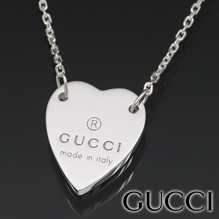 GUCCI 新品同様品　G刻印ハートネックレス　極美品　925シルバー グッチ ネックレス/ペンダント アクセサリー レディース Gロゴ
