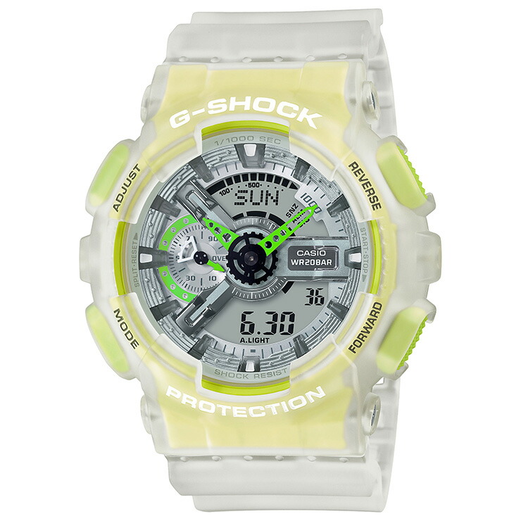 早割手数料安い Gショック ホワイト イエロー カシオ Skeleton 掛け時計 Color カシオ Casio Series Casio G Shock Ga 110ls 7ajf カラースケルトンシリーズ デジタル アナログ コンビネーション 白 黄色 メンズ 腕時計 Ga110ls7ajf あす楽 時計
