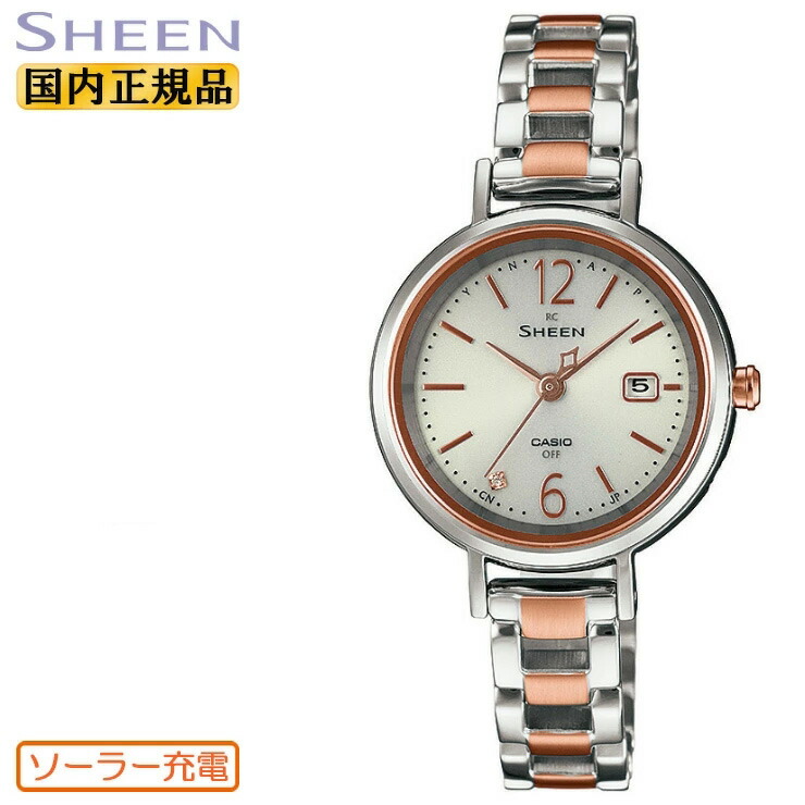 楽天市場】正規品 カシオ シーン 電波 ソーラー クリスタル ピーチ