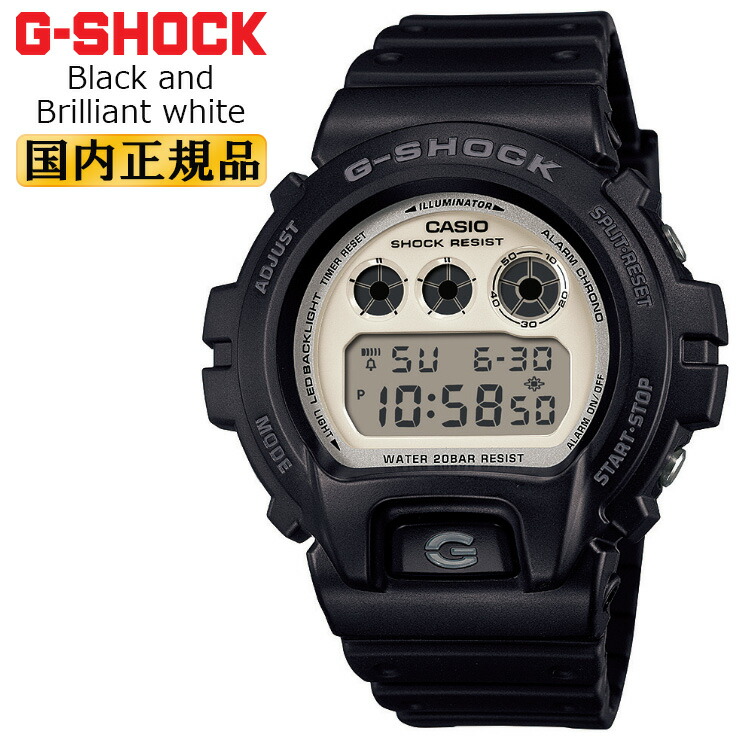 楽天市場】G-SHOCK ブラック&ブリリアントホワイト DW-6900WD-1JF