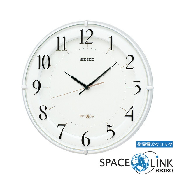 楽天市場】衛星電波時計 掛け時計 壁掛 GP202W セイコークロック GPS