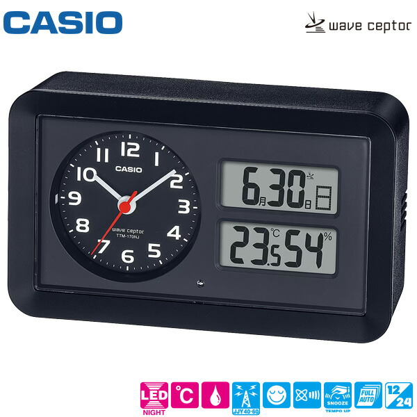 楽天市場】カシオ 電波 目覚まし 時計 TTM-170NJ-1JF CASIO デジタル