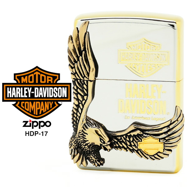 Zippo ハーレー ダビッドソン ジッポー ZIPPO Harley-Davidson HDP-17 シルバーゴールドサテンメッキ BS古美&ゴールドダブルメタル ライター 【お取り寄せ】