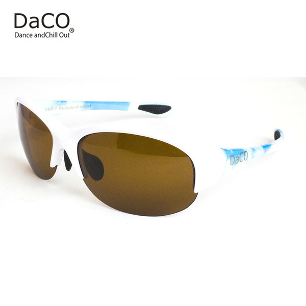 DaCO SURRY WH/SO/BP スポーツサングラス レディース ゴルフ用サングラス ブラウン偏光レンズ ホワイト ブルー 空 sora UVカット 紫外線カット ゴルフ ドライブ テニス ウォーキング LS1