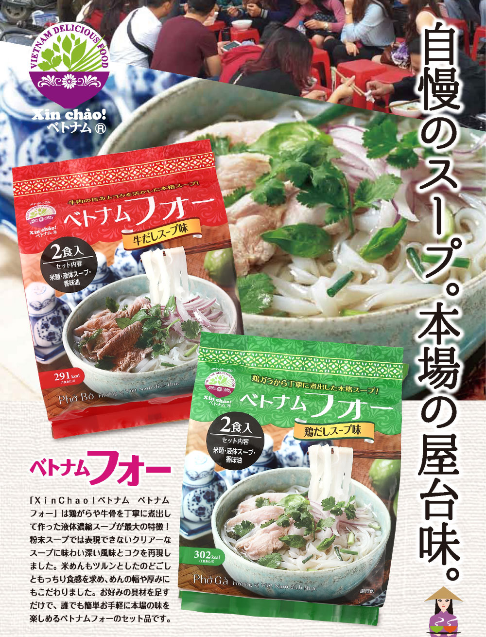 Xinchao!ベトナムベトナムフォー鶏だしスープ12食セット