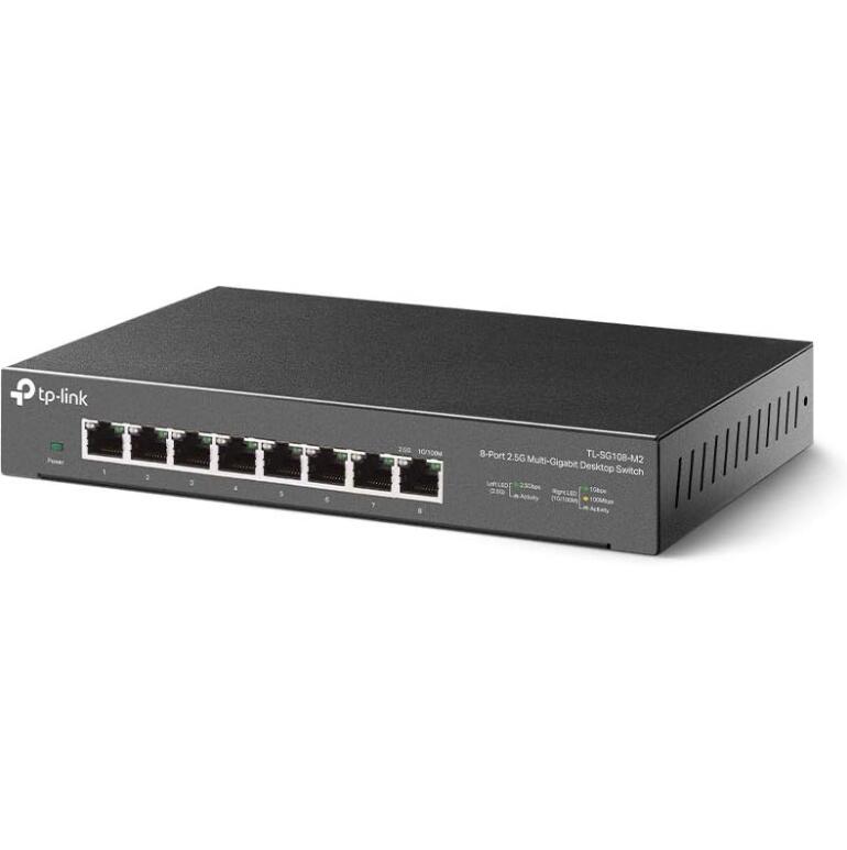 【P5倍★要エントリー】 TP-Link 8ポート 2.5ギガビット対応 スイッチングハブ アンマネージ ファンレス静音 QoS対応 高速LAN デスクトップ 壁掛け対応 TL-SG108-M2