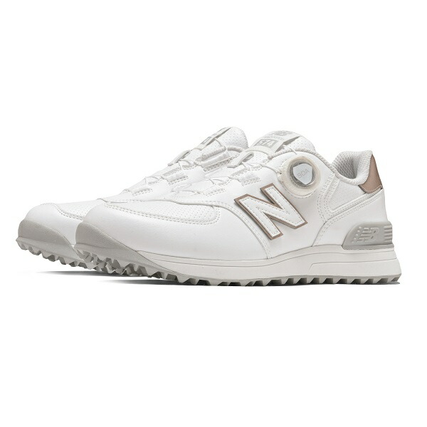未使用 24cm 2E ニューバランスゴルフシューズ WG574BB4 ベージュ New Balance Golf ニューバランスゴルフ 574 v4 SL ボア スパイクレス