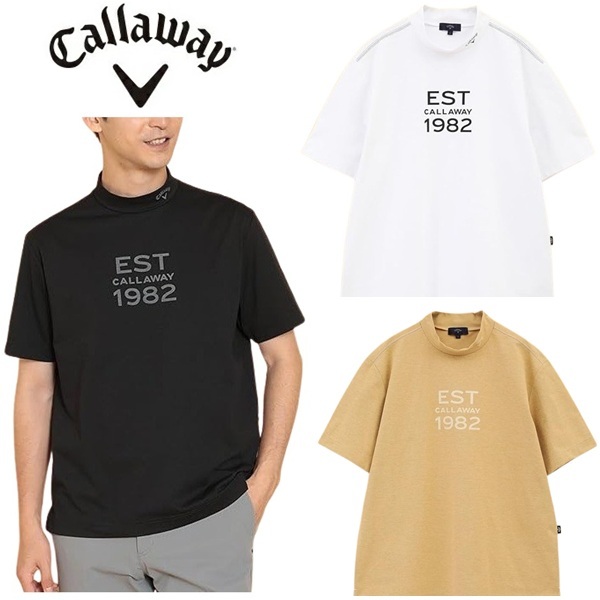 キャロウェイ メンズ ゴルフウェア 半袖 ヘビーテンジク モックネック 半袖シャツ Callaway Golf C24234102