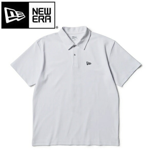 ニューエラ ゴルフ 半袖 ポロシャツ 鹿の子 Vertical Logo ホワイト NEW ERA (14859940) 2026年春夏モデル