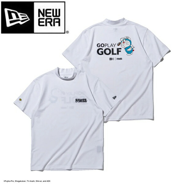 ニューエラ ゴルフ 半袖 鹿の子 ミッドネック Tシャツ ドラえもん ホワイト NEW ERA (14935372) 2026年春夏モデル
