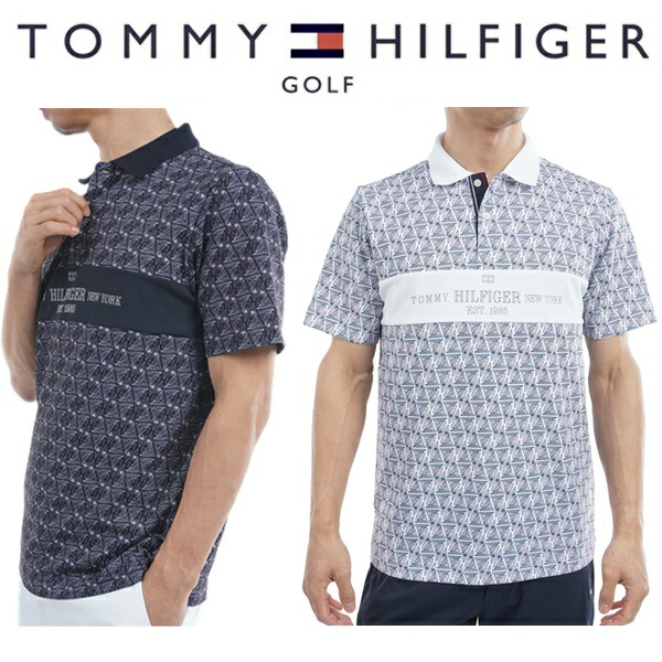 トミーヒルフィガー ゴルフ メンズ レーシングヨット刷り上げる 半袖スポーツシャツ TOMMY HILFIGER  THMA519 2025年春夏青写真