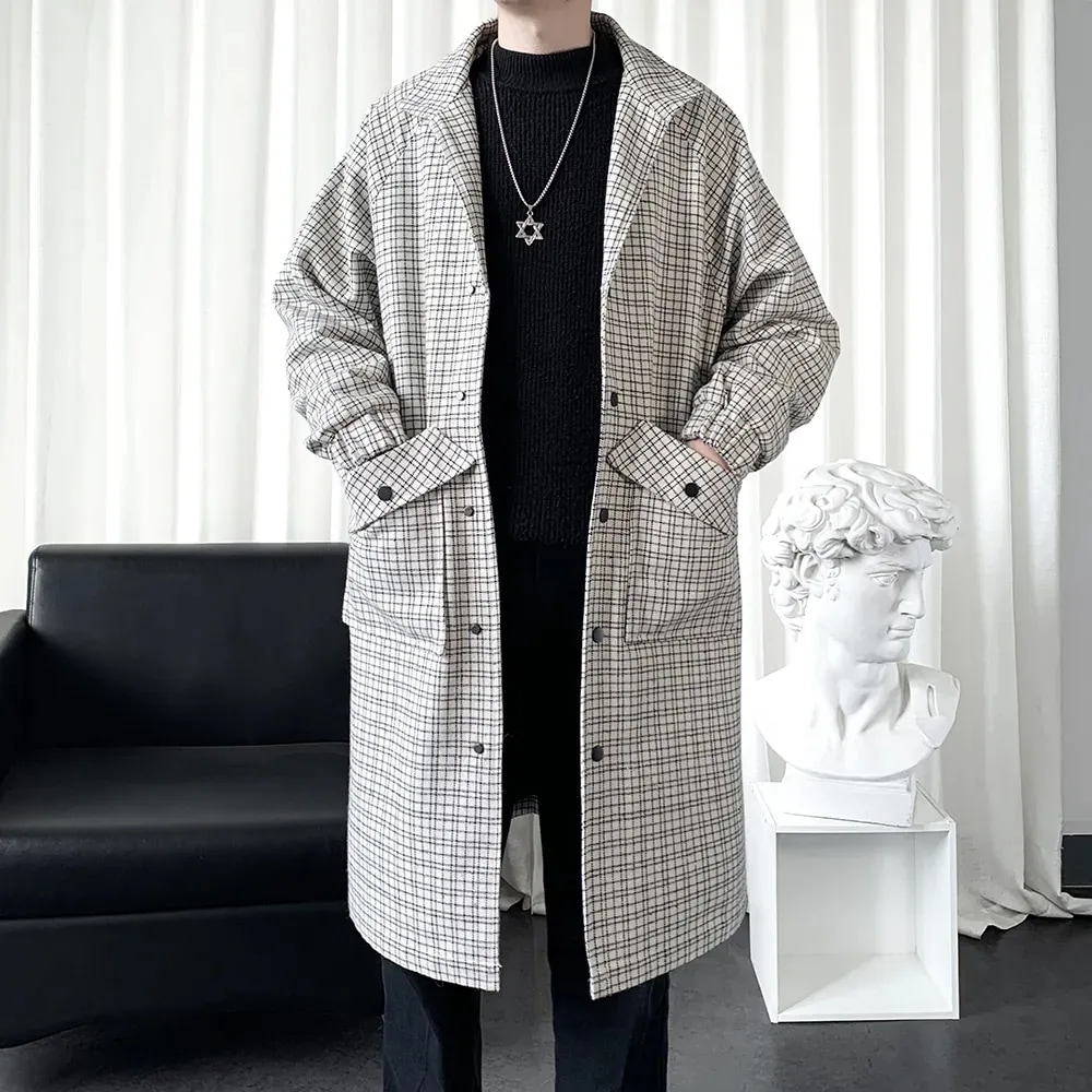 【百貨店SALE】メンズ アウター 防風 ロング丈 厚地の外套 上衣 流行り物