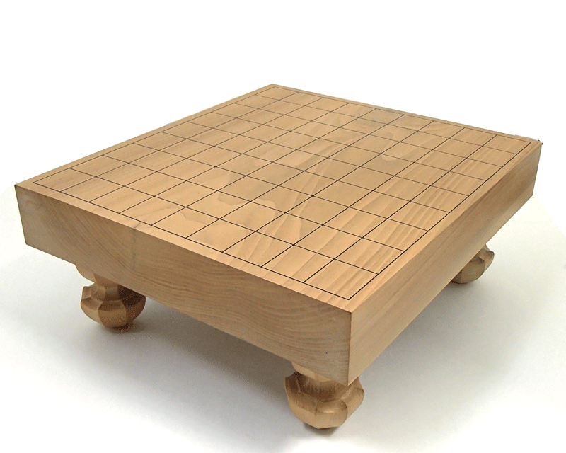 国産木製棋盤 足付盤お目見得に 北海道産 本桂2寸足付一枚板棋盤 竹（約6珊厚）やや硬めの打ち気味合い