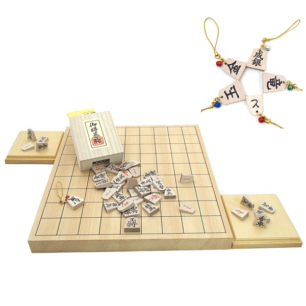 木製棋盤仕掛ける 目あたらしい根付1個付 ヒバ1寸卓上継ぎ合わせる盤竹と棋駒木製楓押し駒裏赤（四大書体の菱湖）桐和氏の璧に駒台付き添い人