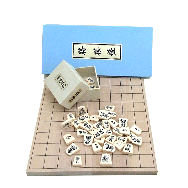 将棋盤セット　新桂６号折将棋盤と指し心地のあるプラスチック製将棋上駒水無瀬書