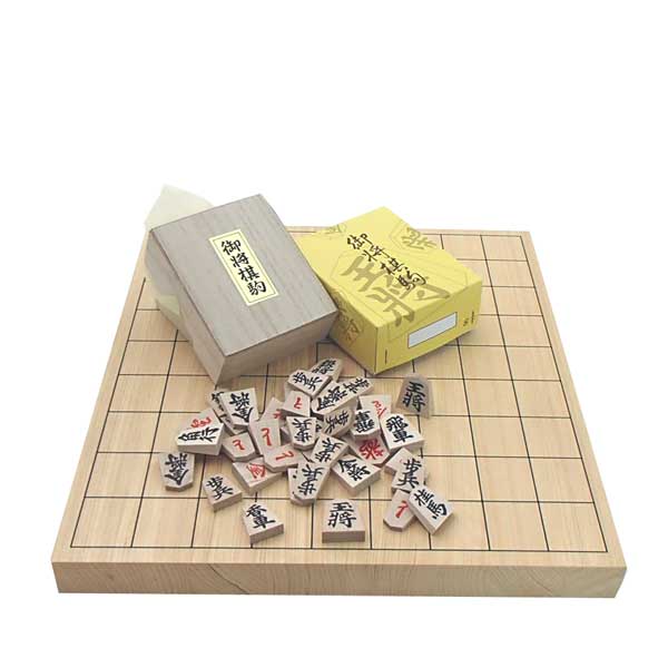 木製棋盤仕掛ける 国産芳ばしさと晴れ晴れしい色目の桧（ヒノキ）1寸卓上継ぎ合わせる棋盤とハッキリ太字の特選棋駒（桐駒和氏の璧）