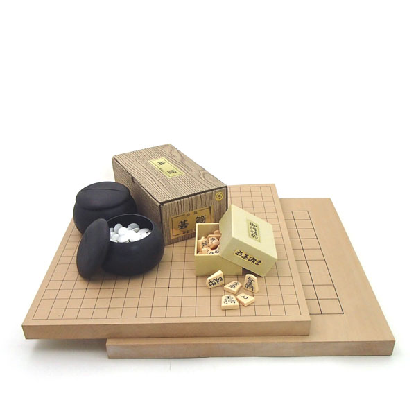 楽天市場】囲碁将棋両用卓上盤新桂1寸セット(プラ碁石・ブロー